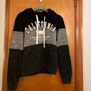 Black and Gray Striped California Hoodie